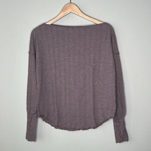 Project Social T Soren Thermal Off Shoulder Long Sleeve Shirt in Twilight Mauve
